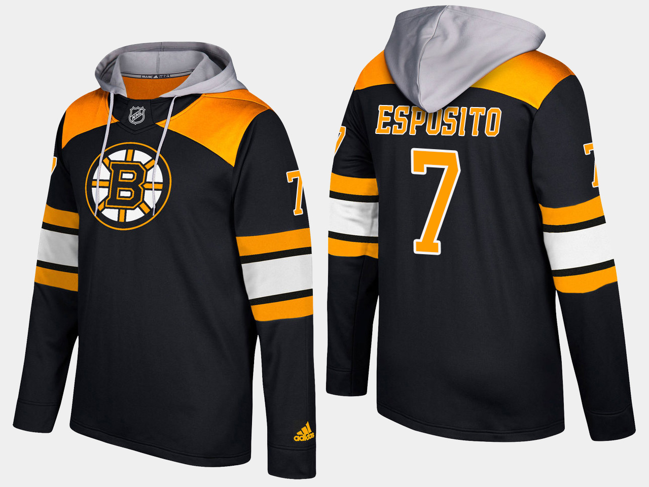 Men NHL Boston bruins retired 7 phil esposito black hoodie